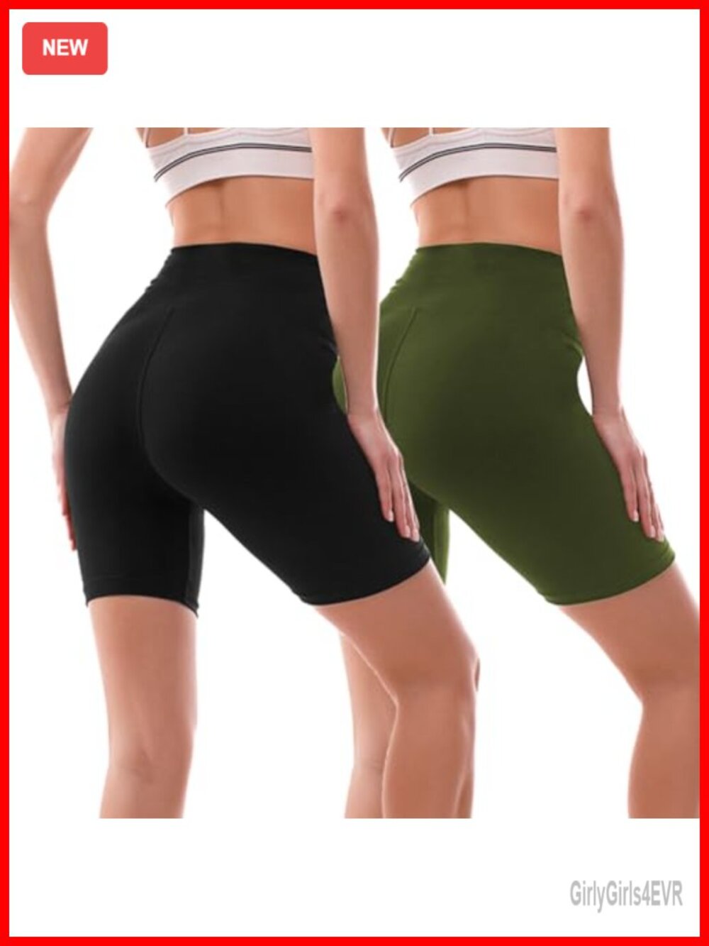 2 Pack Biker Shorts Women High Waisted Compression Workout Shorts